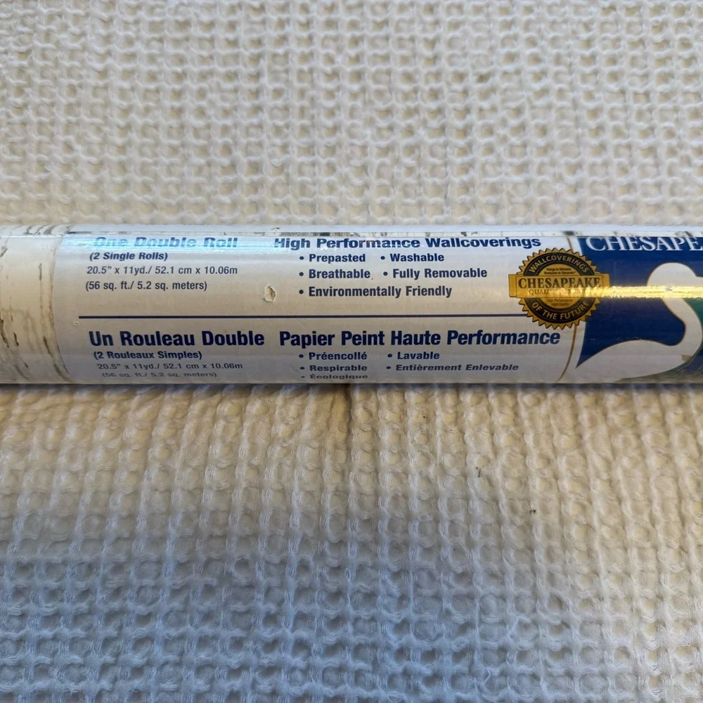 Rustic Birch Tree Wallpaper Roll. CHesapeak double roll sealed.
